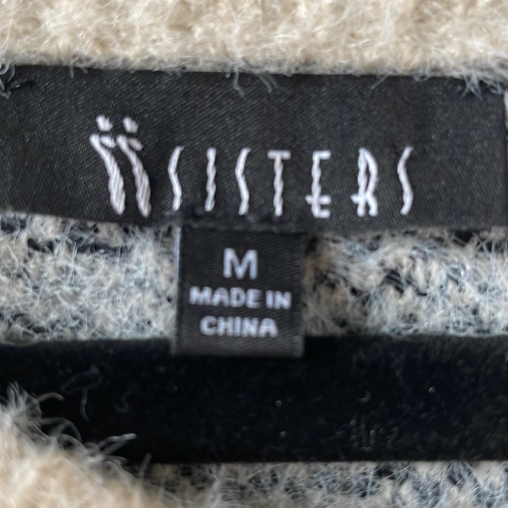 ii Sisters Cream Gray Leopard Print Sweater - Picture 5 of 5